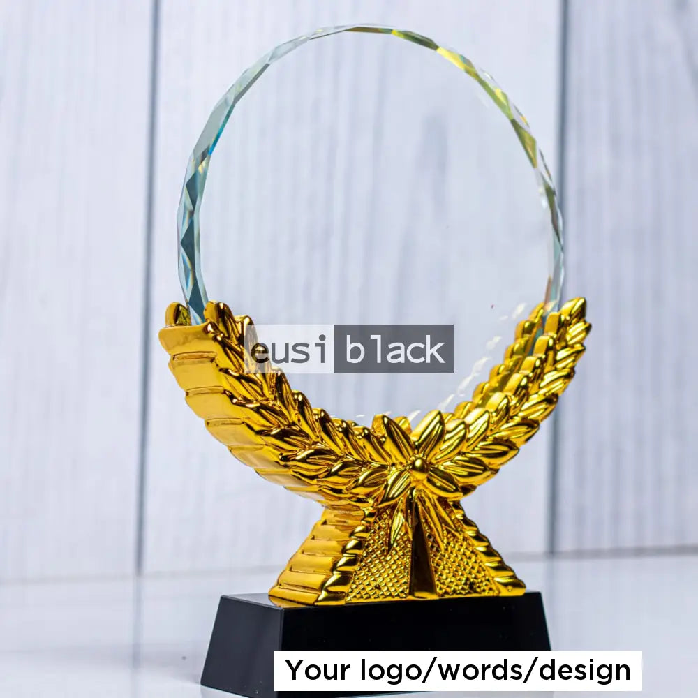 Open hands crystal award