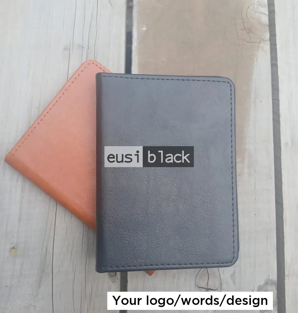 Passport holder - PU leather - Black / Plain