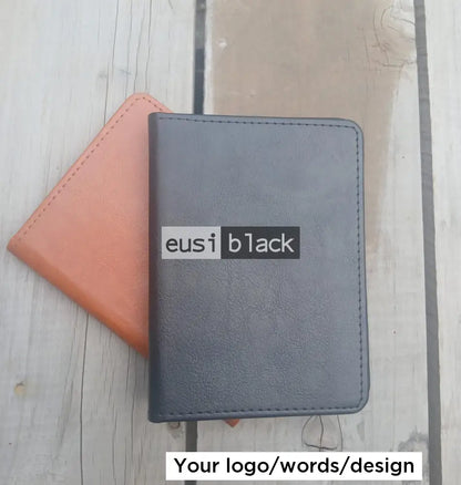 Passport holder - PU leather - Black / Plain