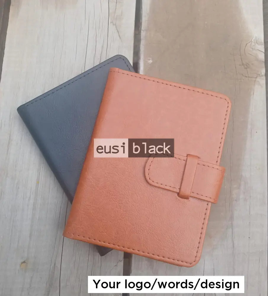 Passport holder - PU leather - Brown / Plain