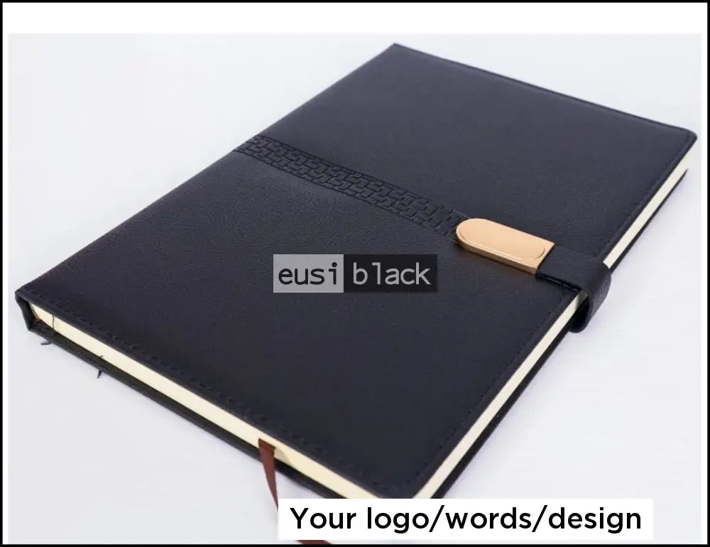 Patterned fixed pages B5 notebook - Black