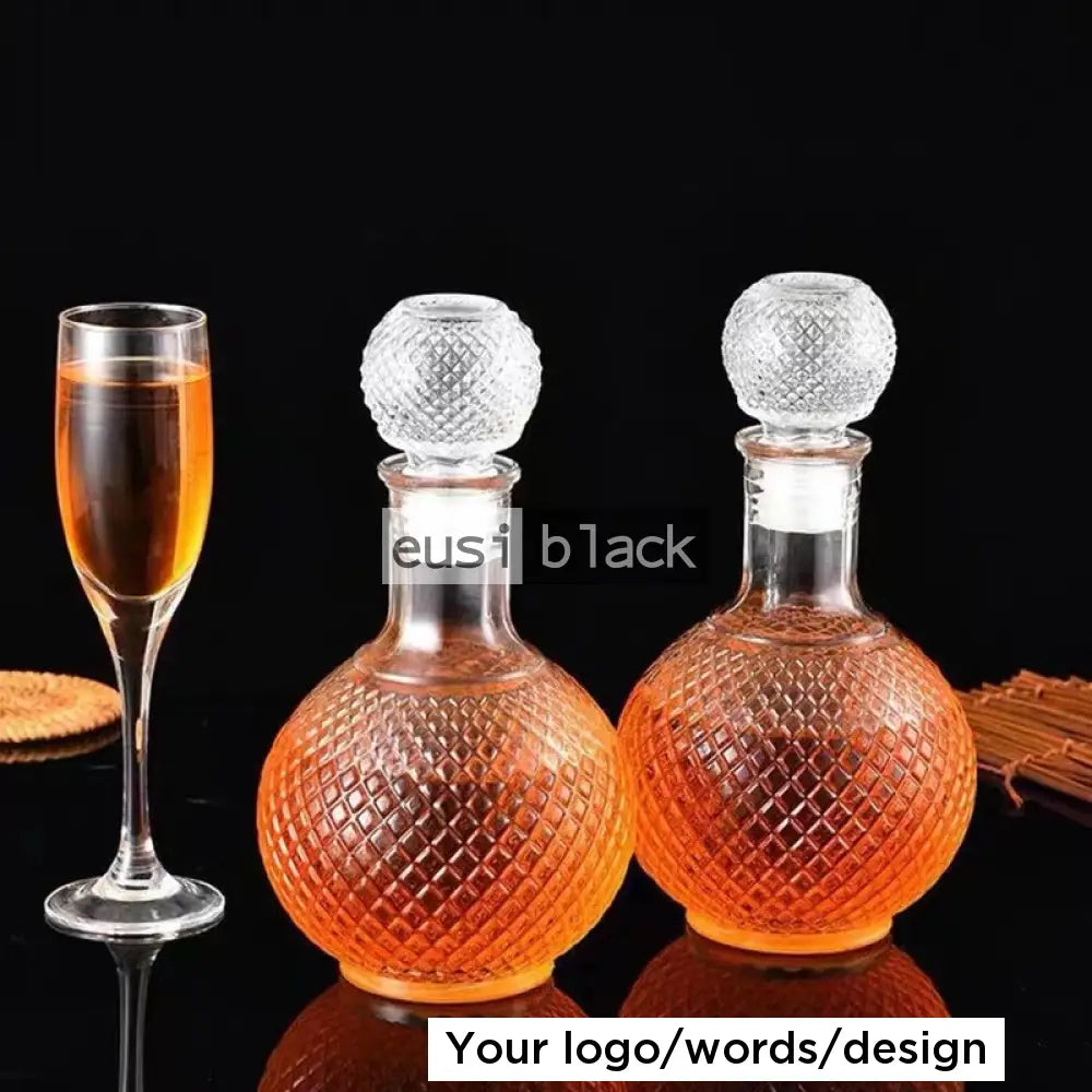 Patterned Round Decanter