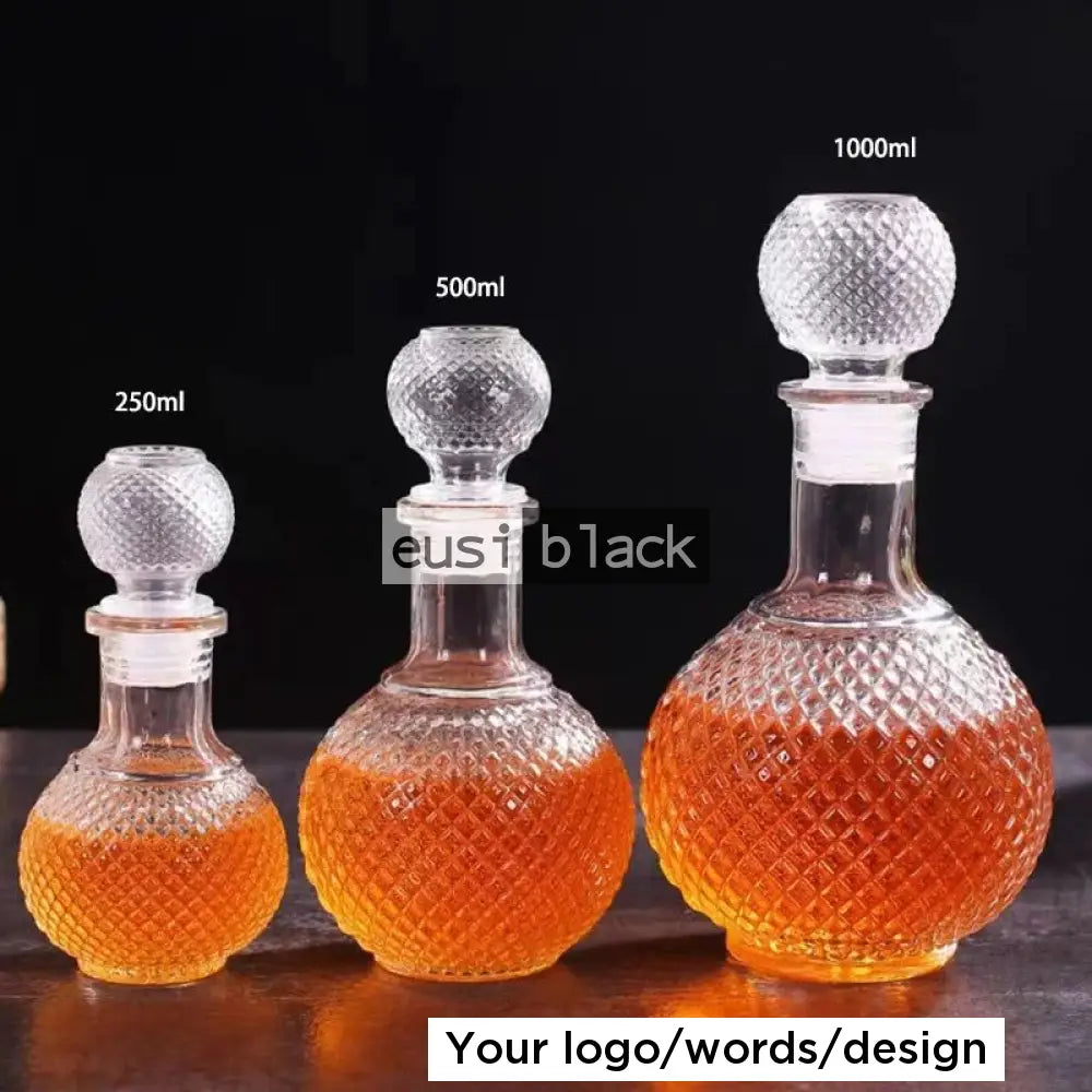 Patterned Round Decanter