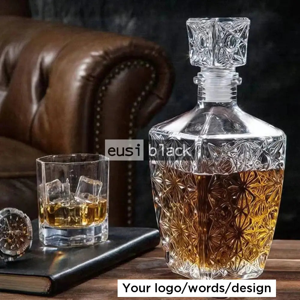 Patterned square decanter 1 liter