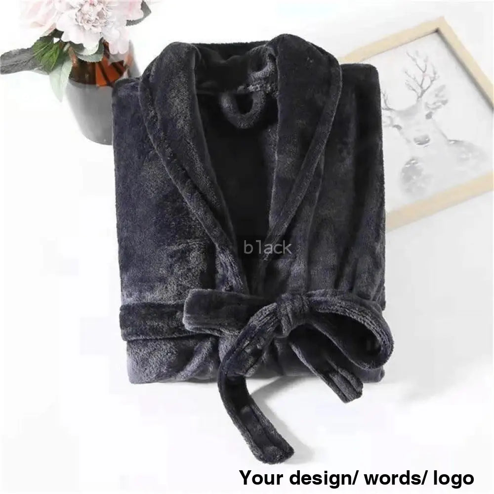 Personalized Bathrobe For Ladies Dark Grey