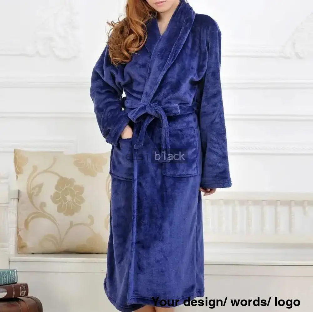 Personalized Bathrobe For Ladies Navy