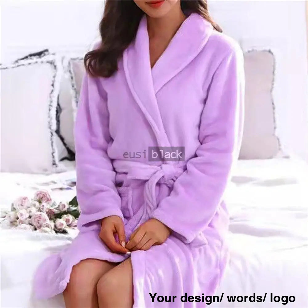 Personalized Bathrobe For Ladies Purple