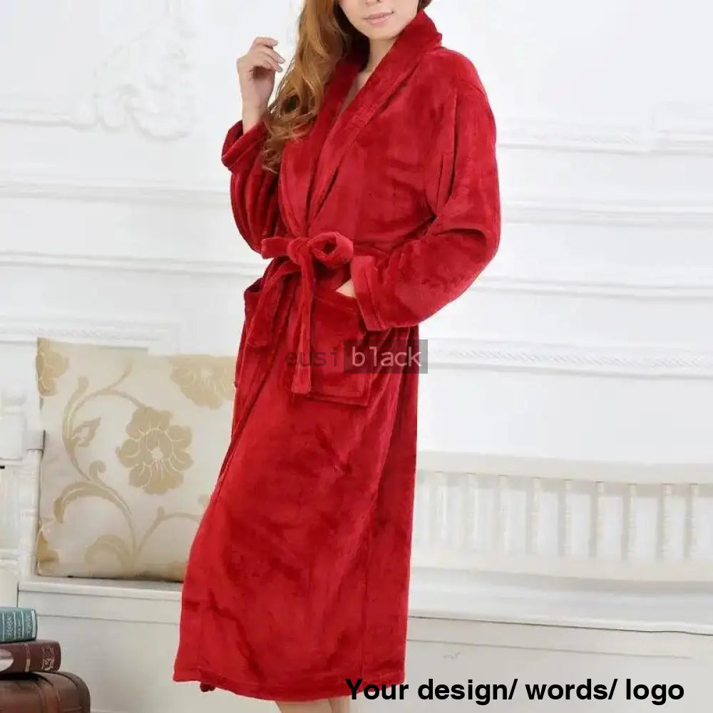 Personalized Bathrobe For Ladies Red