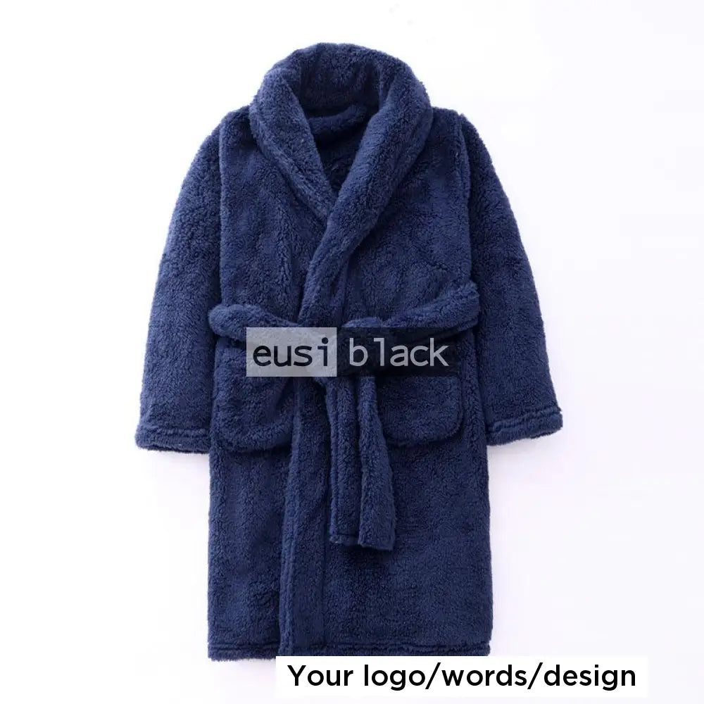 Personalized bathrobe for kids Navy