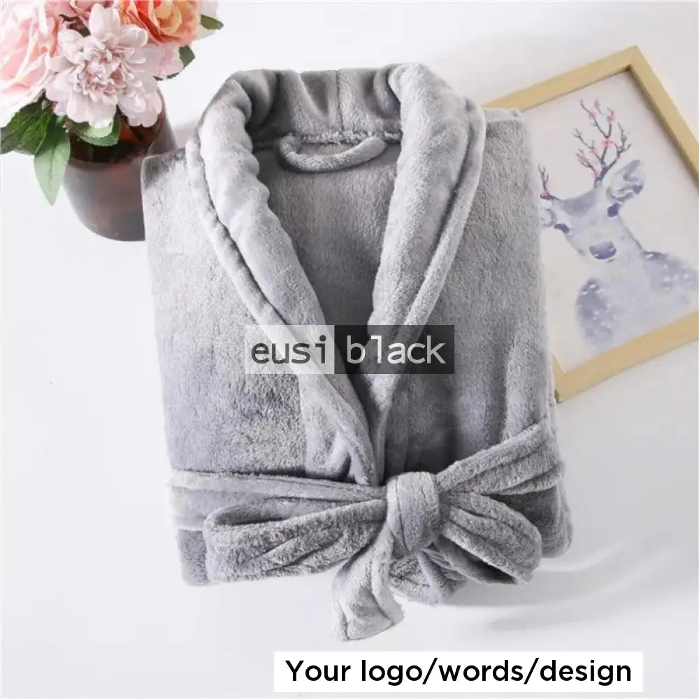 Personalized Bathrobe For Ladies Light Grey