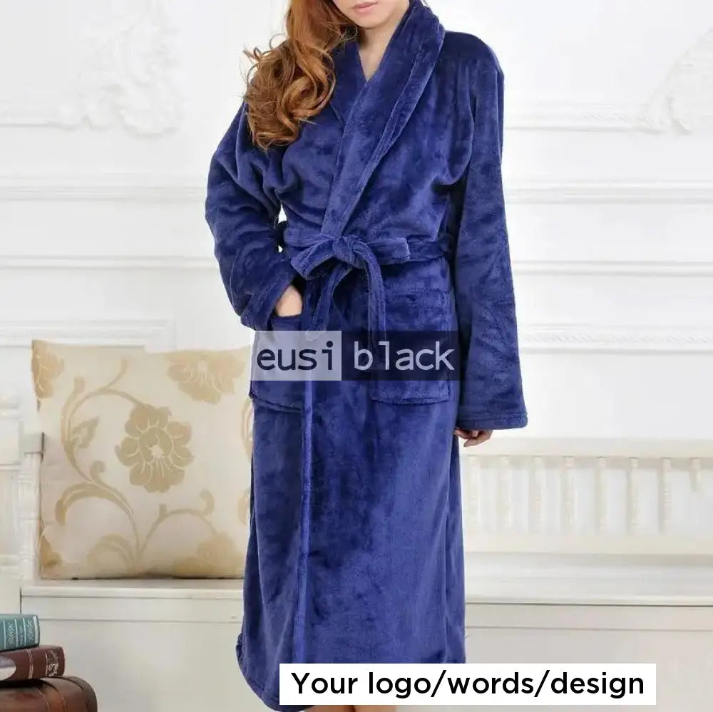 Personalized Bathrobe For Ladies Navy