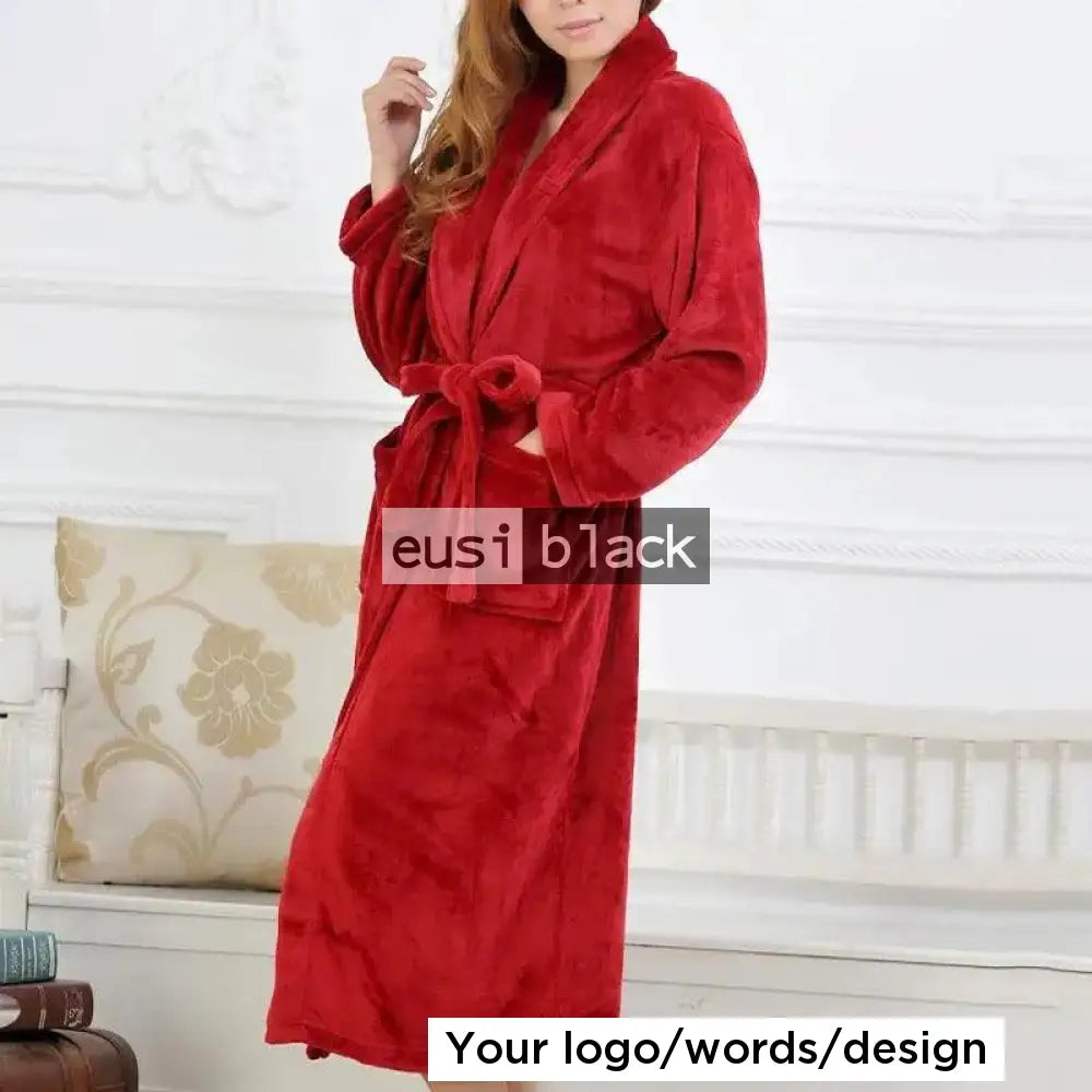 Personalized Bathrobe For Ladies Red
