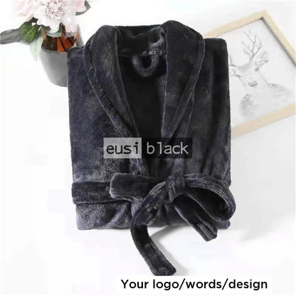 Personalized bathrobe for men Dark grey / S