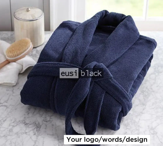 Personalized bathrobe for men Navy / S