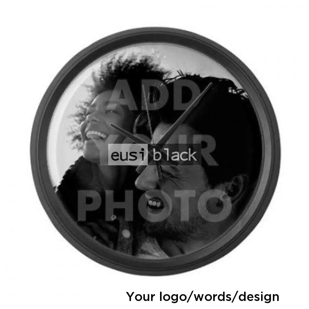Personalized wall clock | 30cm Round / Black