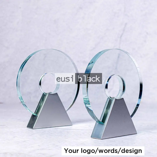 Pierced round crystal award
