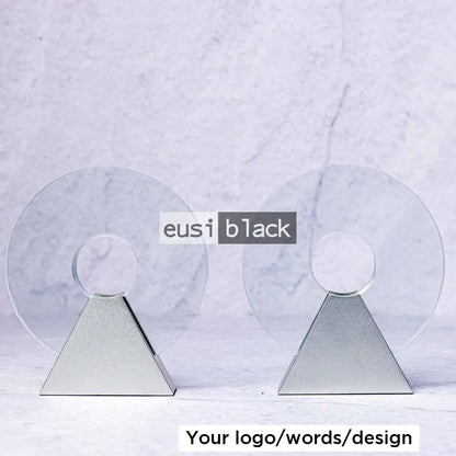 Pierced round crystal award