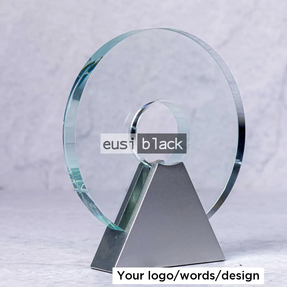 Pierced round crystal award