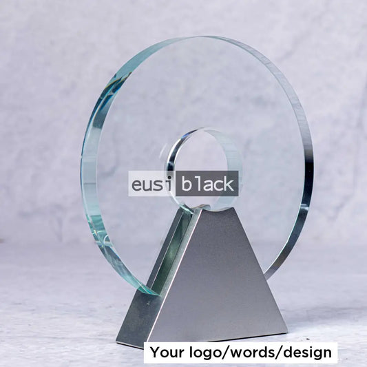 Pierced round crystal award