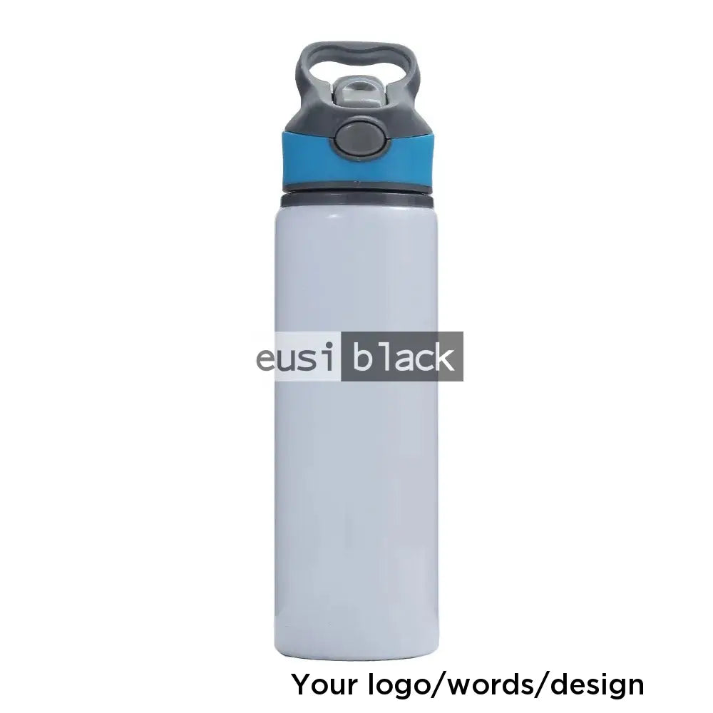Pop straw aluminium bottle Blue