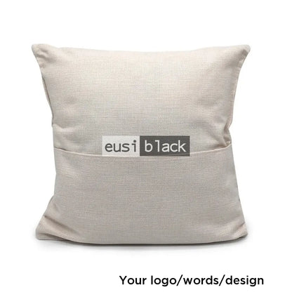 Pouched canvas throw pillow Case + insert