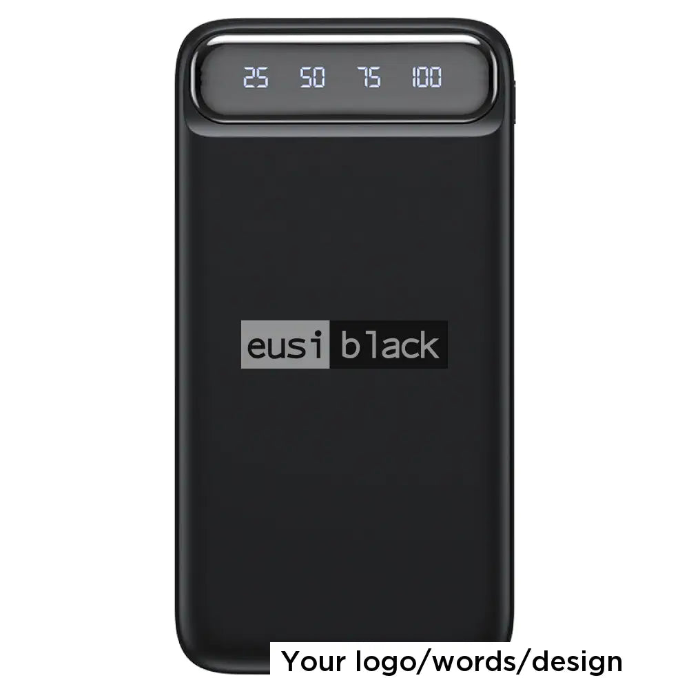 Slim screen power bank - 10,000mAH - Black