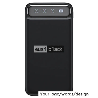 Slim screen power bank - 10,000mAH - Black