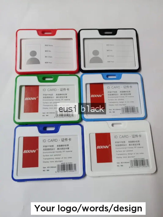 Rectangular dual color staff ID name tag pocket - Landscape