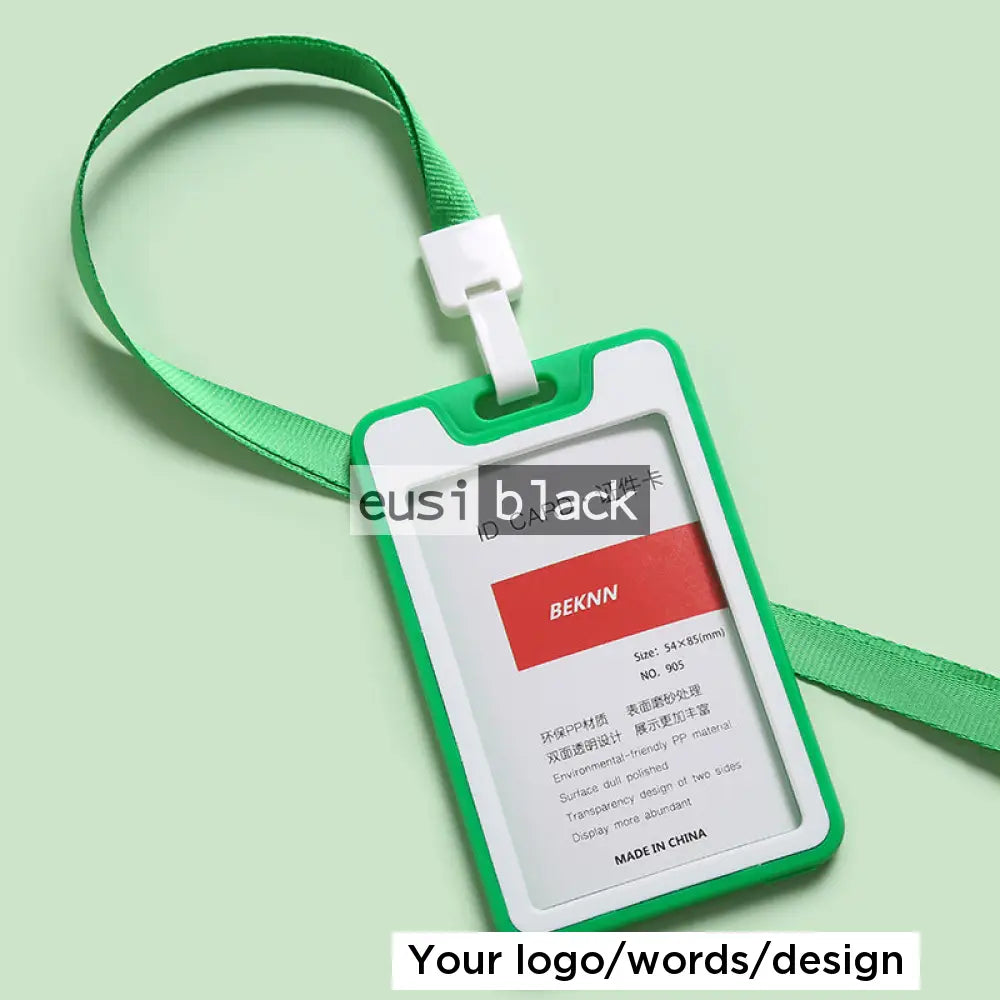 Rectangular staff ID name tag pocket - Portrait - Green