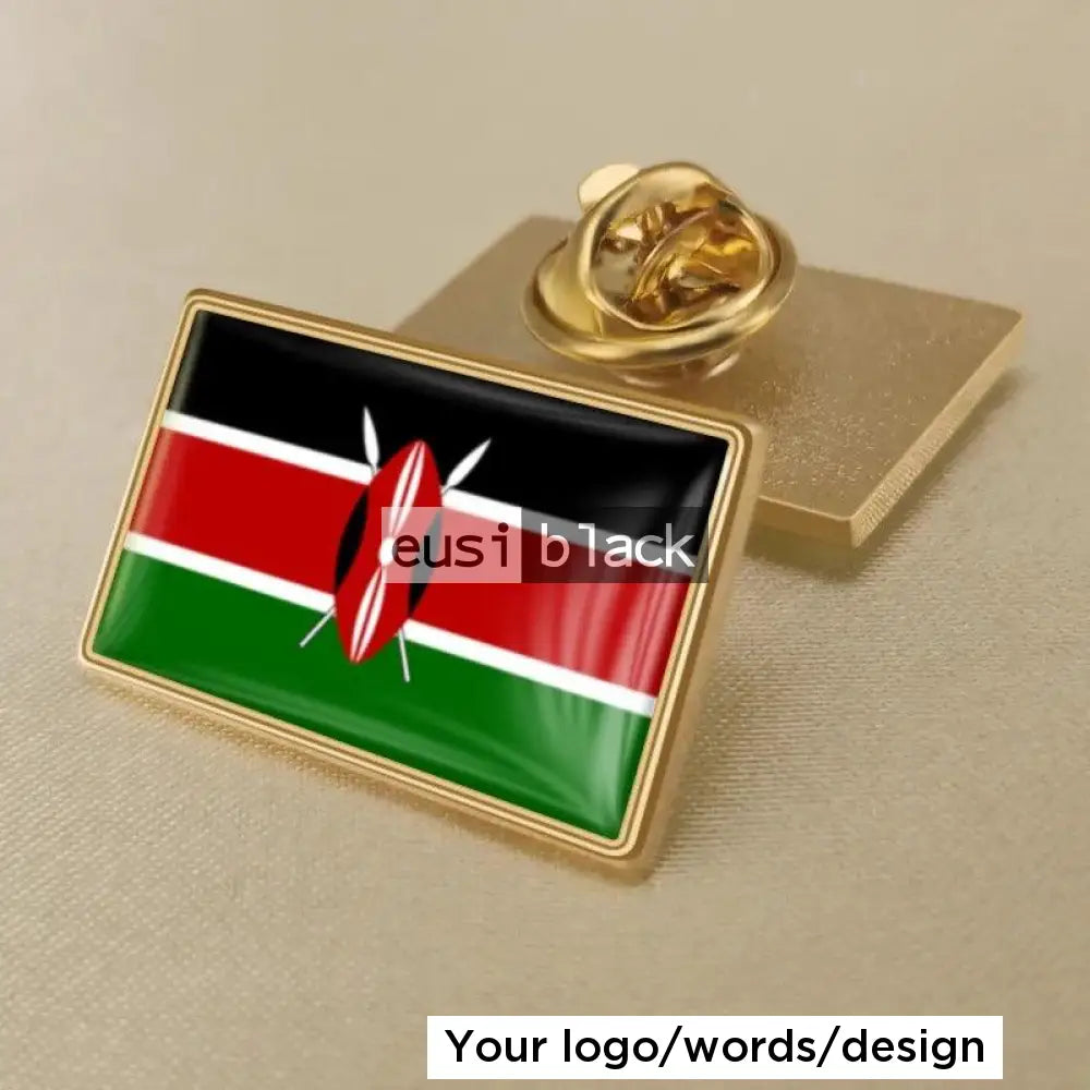 Rectangular lapel pin sold and customized by Eusi Black Gift Shop ...