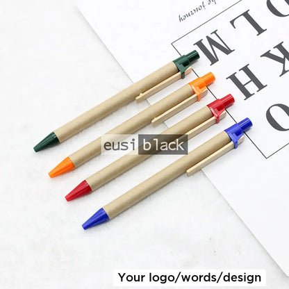 Recycled kraft paper pen - Orange