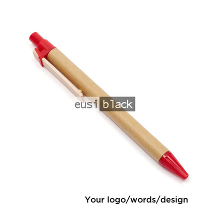 Recycled kraft paper pen - Red