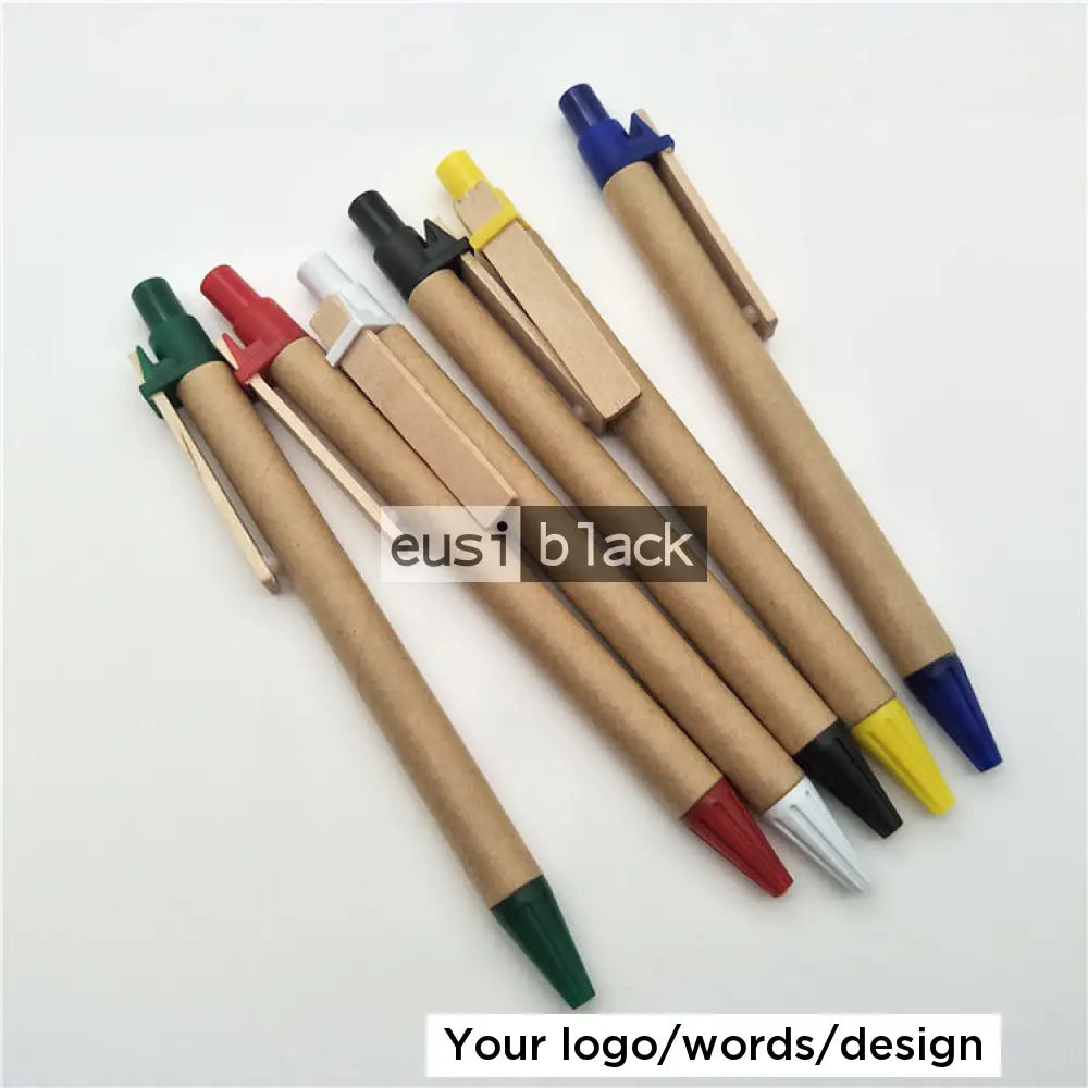 Recycled kraft paper pen - White