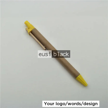 Recycled kraft paper pen - Yellow