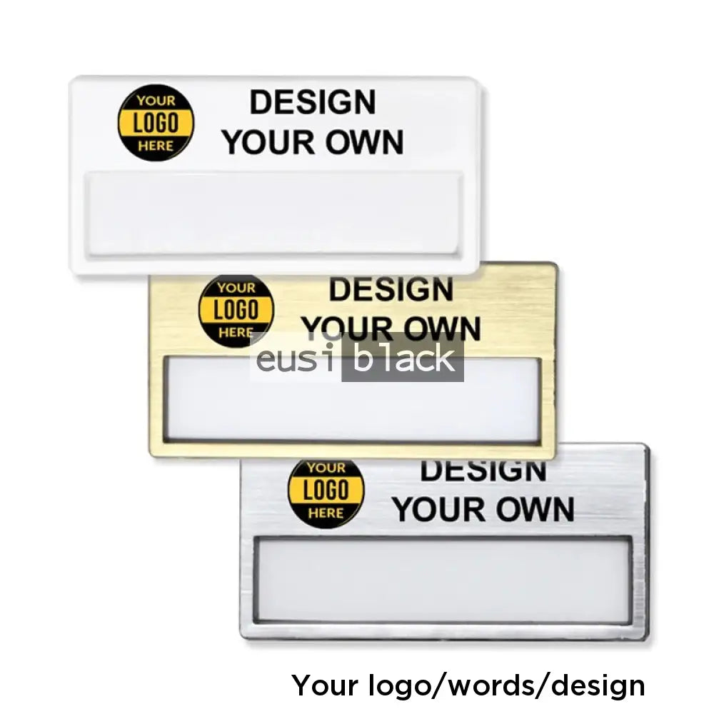 Basic Circular Window Tag Re-usable window metallic name tag sold and customized by Eusi Black ...