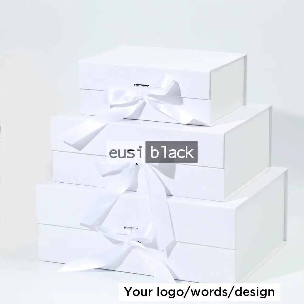 Ribbon magnetic gift box A6 - 18X18X5cm / White