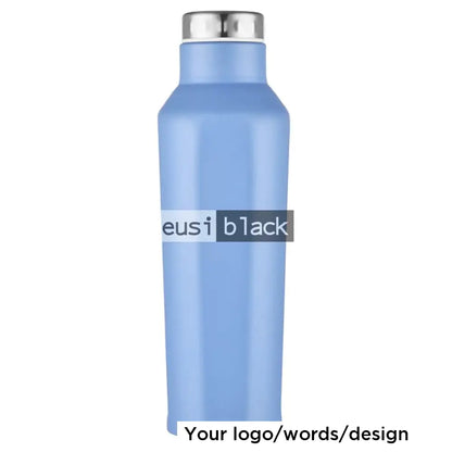 Ridged thermal water bottle - 500ml - Blue