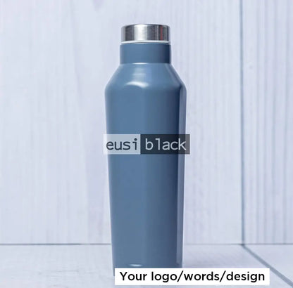 Ridged thermal water bottle - 500ml - Grey