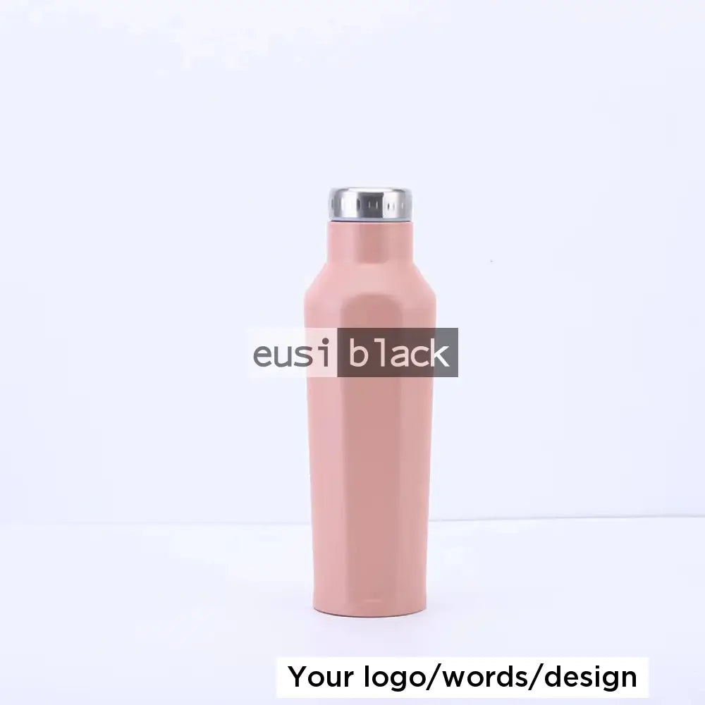 Ridged thermal water bottle - 500ml - Pink