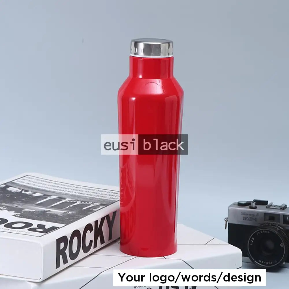 Ridged thermal water bottle - 500ml - Red