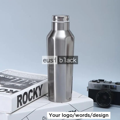 Ridged thermal water bottle - 500ml - Stainless