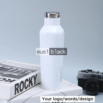 Ridged thermal water bottle - 500ml - White
