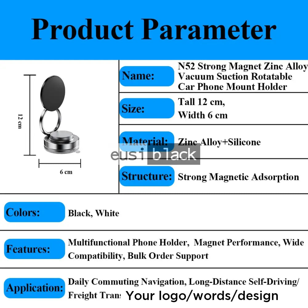 Rotating magnetic phone holder
