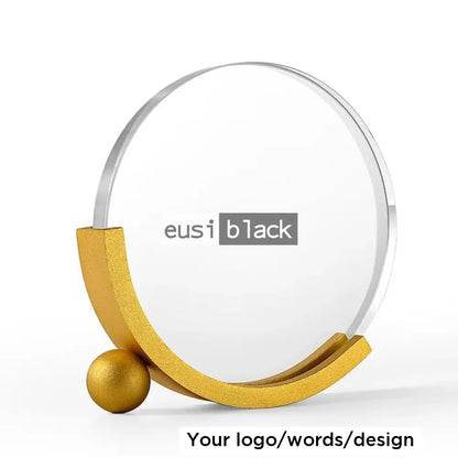 Round Crystal On Alloy Award Gold