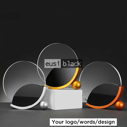 Round Crystal On Alloy Award Silver