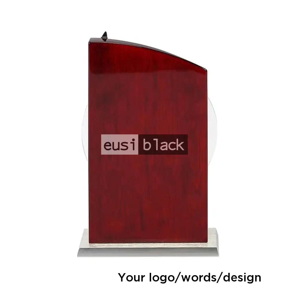 Round Glass On Wood Plaque