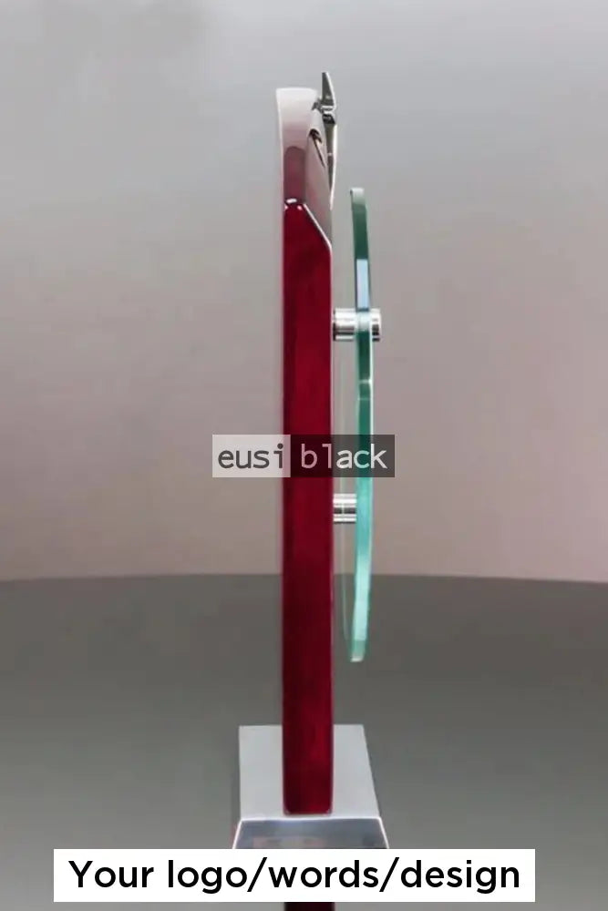 Round Glass On Wood Plaque