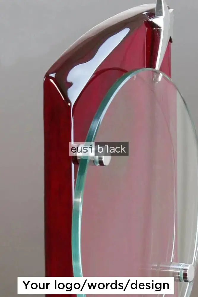 Round Glass On Wood Plaque