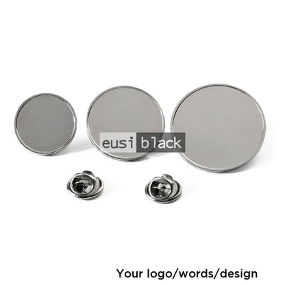 Round lapel pin - Silver / 1.8cm / Sharp pin