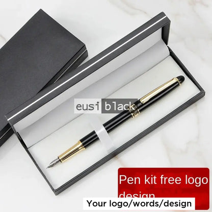 Rounded Cap Fountain Pen Pen In Leather Case